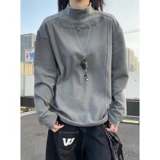 批发双面德绒打底衫<b class='q'>男</b>冬季内搭半高领加厚卫衣拼接印花<b class='q'>长袖</b><b class='q'>t</b><b class='q'>恤</b>