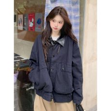 批发春秋季新款美式复古重磅做旧工装夹克男女宽松大口袋<b class='q'>设计</b>外套