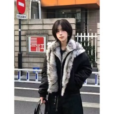 批发羊羔绒毛棉袄男士冬季2025新款加厚加绒棉衣冬装<b class='q'>情侣</b><b class='q'>棉服</b><b class='q'>外套</b>