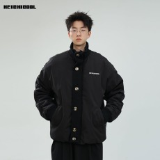 批发冬季宽松显瘦百搭针织拼接立领棉服上衣男女同款<b class='q'>情侣</b><b class='q'>棉衣</b>