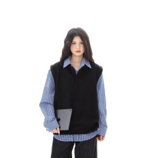 批发无袖翻领套头马甲<b class='q'>男士</b>秋冬新款休闲坎肩上衣潮流简约百搭宽松<b class='q'>背心</b>