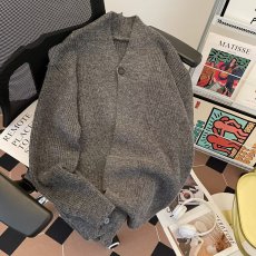 批发秋冬新款小众设计感不规则交叉扣显瘦百搭毛衣外套<b class='q'>针织</b><b class='q'>开衫</b>