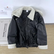 批发美式复古夹棉加厚皮衣外套男<b class='q'>女</b>痞帅情侣羊羔毛拼接皮棉服
