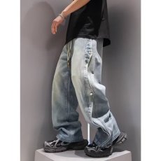 批发<b class='q'>牛仔裤</b>男春夏新款宽松垂感阔腿直筒裤美式高街潮牌痞帅工装裤