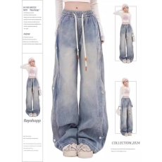 批发美式<b class='q'>牛仔裤</b>男垂感阔腿宽松高街潮