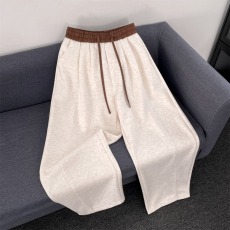 批发撞色加厚阔腿垂感纹理抽绳休闲裤男冬季2025新款宽松<b class='q'>长裤</b>潮