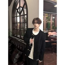 批发2025秋季无领新中式国风休闲西装<b class='q'>外套</b>男高级感痞帅小西服设计上衣