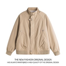 批发<b class='q'>外套</b><b class='q'>男</b>女春秋2025年新款<b class='q'>韩版</b>直筒休闲秋天女士纯色立领短款薄<b class='q'>外套</b>