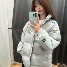 灰色美式复古刺绣棉服男款冬季设计感立领面包服保暖棉衣外套