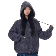 批发美拉德高领长袖毛衣开衫女秋冬2025新款单排扣宽松百搭外套上衣潮