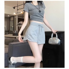 批发<b class='q'>运动</b><b class='q'>短裤</b><b class='q'>女</b>夏季小个子美式松紧腰显瘦直筒阔腿卫裤防走光休闲裤子