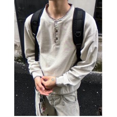 批发2025美式复古亨利领长袖t恤男百搭运动高级小众简约上衣