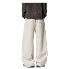 批发2025春秋韩版时髦潮流cleanfit阔腿垂感弯刀裤<b class='q'>男士</b>宽松毛呢<b class='q'>西裤</b>