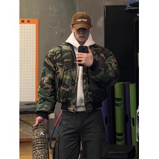 批发美式bomber迷彩夹克棉服男款冬季短宽双面穿<b class='q'>外套</b>加厚飞行员棒球服