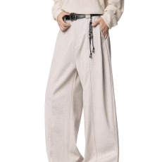 批发2025春秋韩版时髦潮流cleanfit阔腿垂感弯刀裤<b class='q'>男士</b>宽松毛呢<b class='q'>西裤</b>