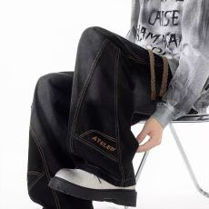 批发高弹力秋季<b class='q'>牛仔裤</b><b class='q'>男</b>士2025欧洲站潮牌百搭深蓝色<b class='q'>修身</b>长裤古士狼