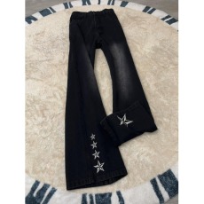 批发原版质量黑色蓝色半<b class='q'>松紧</b>微喇<b class='q'>牛仔裤</b>