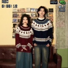 批发费尔岛复古提花毛衣女秋冬2025新款<b class='q'>设计</b>感休闲套头针织外套