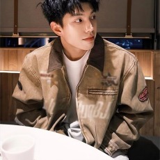 批发美式复古重磅工装夹克男潮牌春秋季宽松大码户外猎装痞帅外套