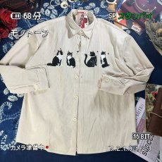 批发2025春美式复古慵懒风百搭小猫刺绣灯芯绒长袖<b class='q'>衬衫</b>上衣男女<b class='q'>衬衫</b>