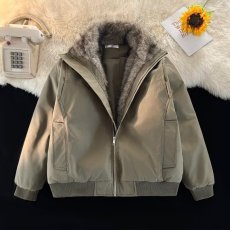 批发美式复古座山雕短款连帽毛领棉服女冬派克服<b class='q'>棉衣</b>外套