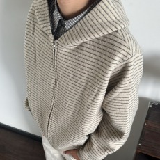 批发美式高街设计连帽条纹拉链<b class='q'>卫衣</b>男秋冬<b class='q'>潮牌</b>高级感小众宽松休闲外套