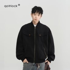 批发美式高街工装外套男灯芯绒男休闲棒球服复古飞行员夹克