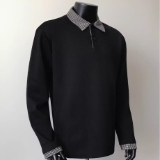 批发春秋美式潮牌假两件<b class='q'>衬衫</b>领卫衣<b class='q'>男</b>女重磅宽松休闲百搭情侣打底上衣