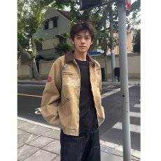 批发美式复古重磅工装夹克男潮牌春秋季宽松大码户外猎装痞帅外套