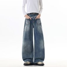 批发女童直筒阔腿牛仔裤2025春秋季新款洋气儿童大童女孩宽松裤子<b class='q'>长裤</b>