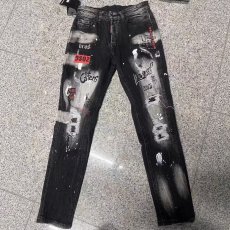 批发夏季破洞牛仔裤<b class='q'>男</b>士潮牌弹力黑色薄款裤子2025年新款修身小脚<b class='q'>男</b>款