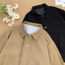 批发复古有调性 翻领夹克 100%棉美式重磅轮廓形宽松工装<b class='q'>衬衫</b><b class='q'>男</b>外套潮