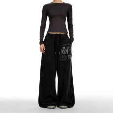 批发高级感丹宁蛇迹A字牛仔裤<b class='q'>男</b>女氛围感穿搭cleanfit潮流阔腿弯刀裤