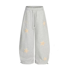 批发美式星星刺绣休闲裤冬季潮牌宽松廓形垂感<b class='q'>长裤</b>高街百搭运动卫裤