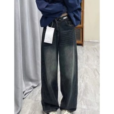 批发美式休闲阔腿牛仔裤<b class='q'>男</b>士宽松松紧腰直筒裤做旧复古百搭裤潮牌