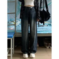 批发松紧腰牛仔裤女秋<b class='q'>冬</b>大码老爹裤适合胯大腿粗裤子胖mm显瘦哈伦裤潮