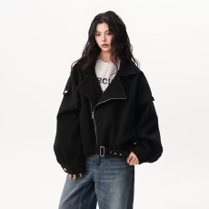 批发解构<b class='q'>设计</b>短款垫肩工装外套女士潮牌2025高级感英伦风夹克褂子