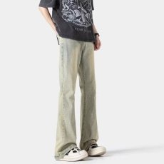 批发黄泥微喇牛仔裤男款加长<b class='q'>冬</b>季2025加绒190高个子cleanfit直筒裤子