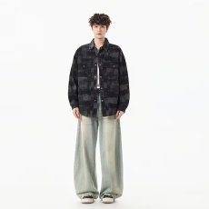 批发美式复古长袖<b class='q'>牛仔</b><b class='q'>衬衫</b>男宽松潮牌大码休闲<b class='q'>衬衣</b><b class='q'>男士</b>工装外套潮秋装