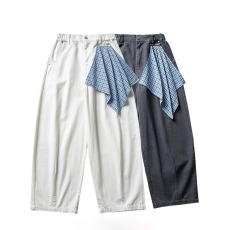 批发日系可拆解方巾工<b class='q'>装</b>阔腿<b class='q'>裤</b><b class='q'>春季</b>新款复古牛仔宽松休闲直筒<b class='q'>裤</b>