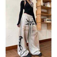 批发美式原创纯色荆棘印花宽松<b class='q'>运动</b>街舞卫裤爵士潮牌嘻哈hiphop<b class='q'>休闲裤</b>