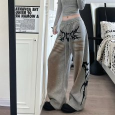 批发美式原创纯色荆棘印花宽松<b class='q'>运动</b>街舞卫裤爵士潮牌嘻哈hiphop<b class='q'>休闲裤</b>