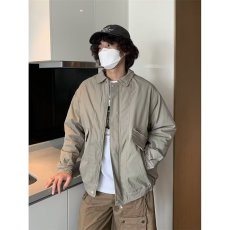 批发美式复古简约设计棉服翻领<b class='q'>风衣</b><b class='q'>男</b>秋季时尚潮牌宽松百搭工装外套