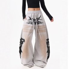 批发爵士嘻哈<b class='q'>运动</b><b class='q'>休闲裤</b>美式卫裤宽松直筒垂坠感拖地裤灰色<b class='q'>运动</b>阔腿裤