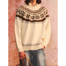 批发<b class='q'>明星</b><b class='q'>同款</b>费尔岛慵懒复古提花圆领针织衫秋季毛衣