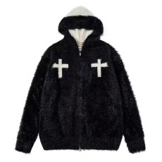 批发水<b class='q'>貂绒</b>毛衣男女高级感秋冬宽松慵懒风加厚黑白撞色情侣款针织衫