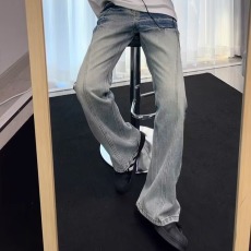 批发夏季薄款烟灰色牛仔裤男2025新款修身小脚<b class='q'>韩版</b>潮流弹力显瘦<b class='q'>男裤</b>子