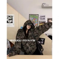 批发港风迷彩连帽卫衣男2025新款潮牌休闲宽松开衫上衣潮流<b class='q'>男装</b>外套