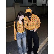 批发高街满印开衫连帽外套男2025新款宽松长袖卫衣潮牌小众设计感