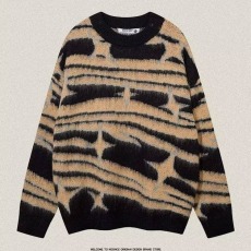 批发2025冬季新款圆领<b class='q'>条纹</b>拼色针织衫气质百搭显瘦减龄<b class='q'>打底衫</b>保暖上衣